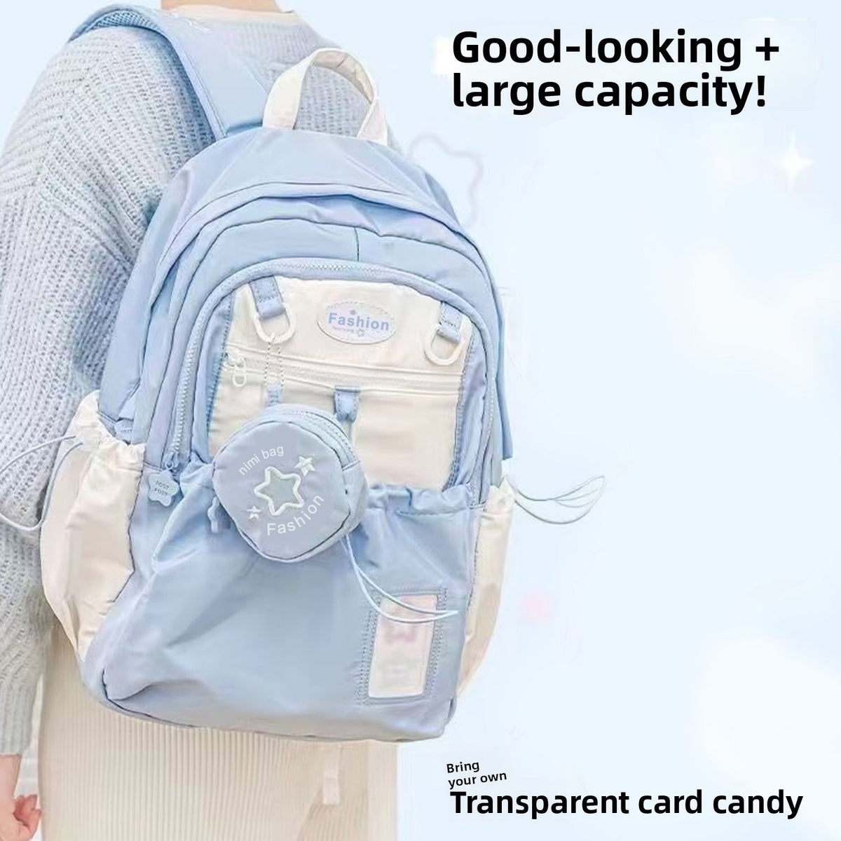 Drawstring Student Backpack Lightweight Casual Bag