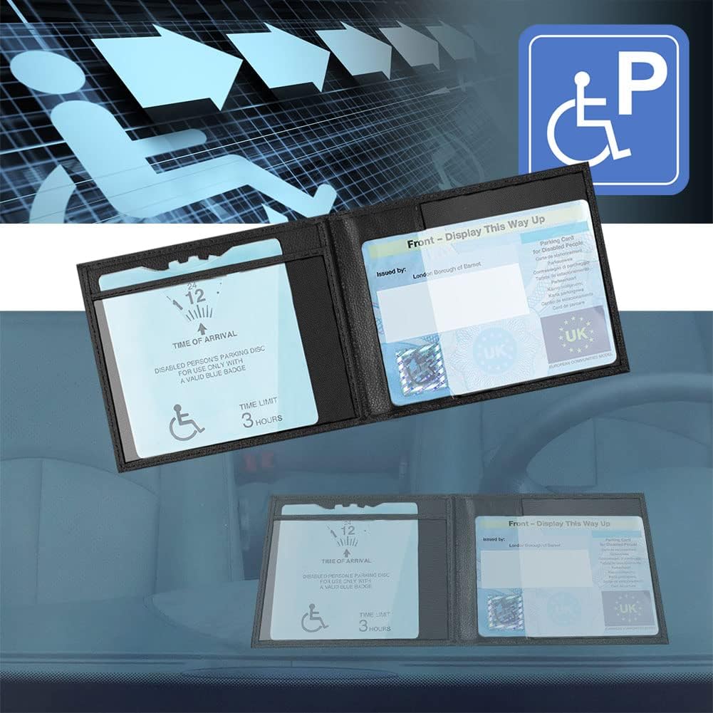 Vicloon Disabled Badge & Timer Holder - PU Leather Wallet Protector