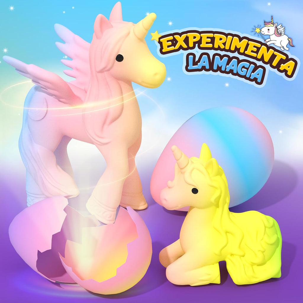 Coodoo Unicorn Hatching Rainbow Eggs - 6 Pack Grow-in-Water Unicorn Toys, Birthday & Easter Basket Stuffers