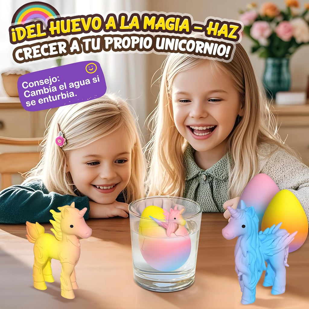 Coodoo Unicorn Hatching Rainbow Eggs - 6 Pack Grow-in-Water Unicorn Toys, Birthday & Easter Basket Stuffers