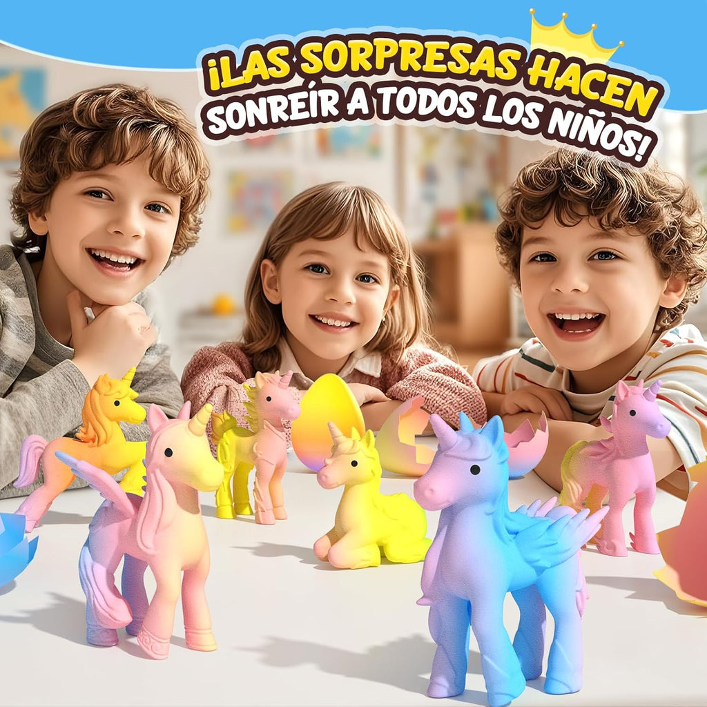 Coodoo Unicorn Hatching Rainbow Eggs - 6 Pack Grow-in-Water Unicorn Toys, Birthday & Easter Basket Stuffers
