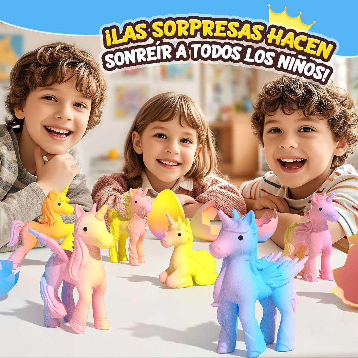 Coodoo Unicorn Hatching Rainbow Eggs - 6 Pack Grow-in-Water Unicorn Toys, Birthday & Easter Basket Stuffers