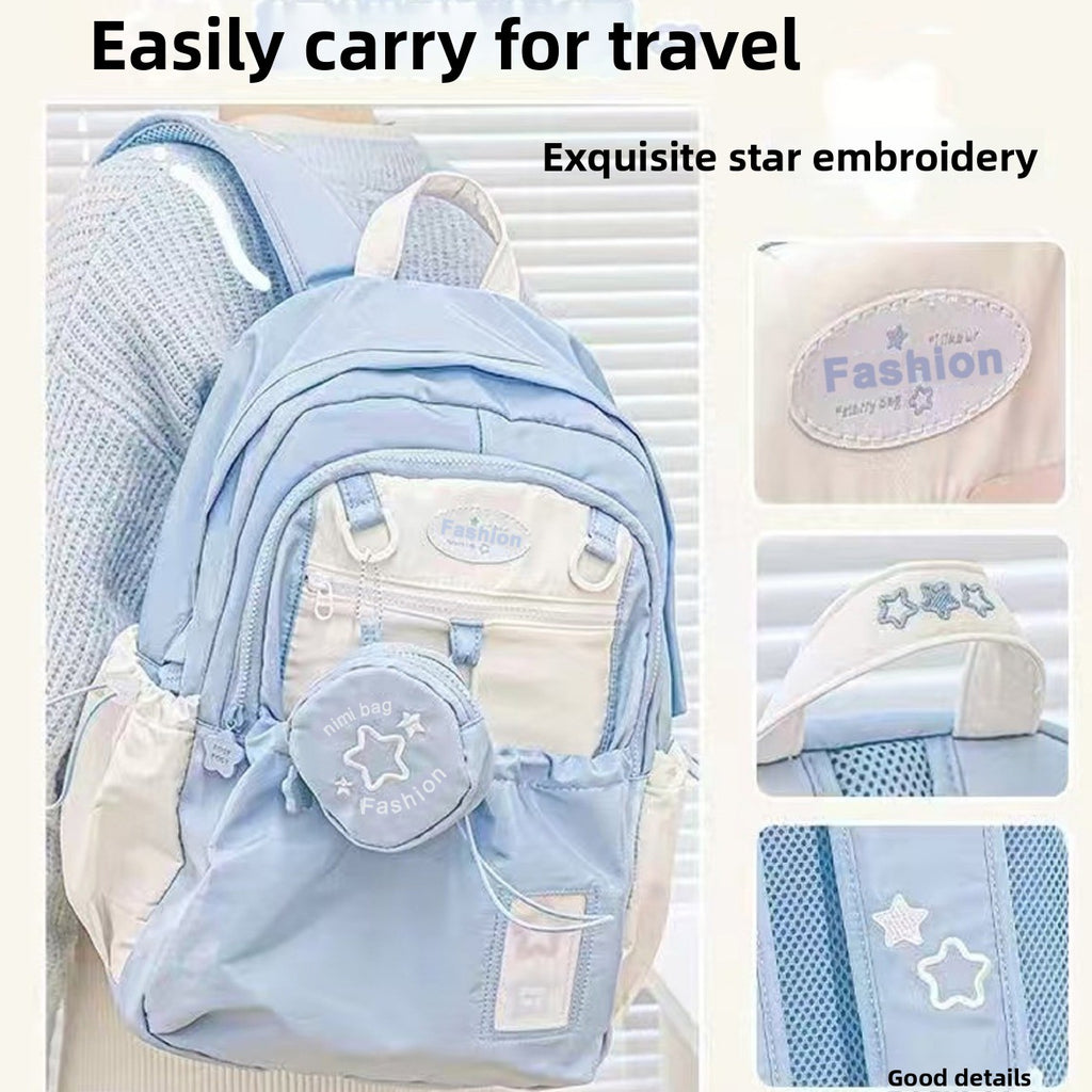 Drawstring Student Backpack Lightweight Casual Bag